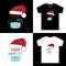 Merry Quarantine Christmas and Happy New Year. Santa wear mask and Chimney Gnomes  lettering quoteÂ design. For t shirt, greeting